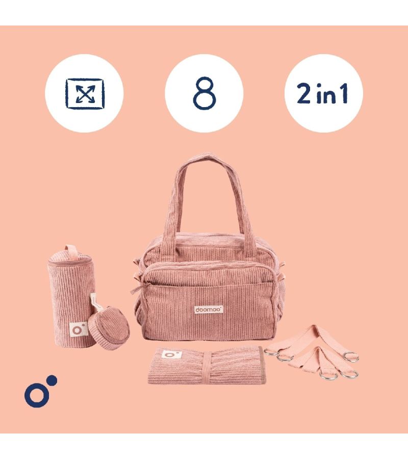 DOOMOO FLUFFY DIAPER BAG PINK - ΤΣΑΝΤΑ ΑΛΛΑΞΙΕΡΑ DMFY03