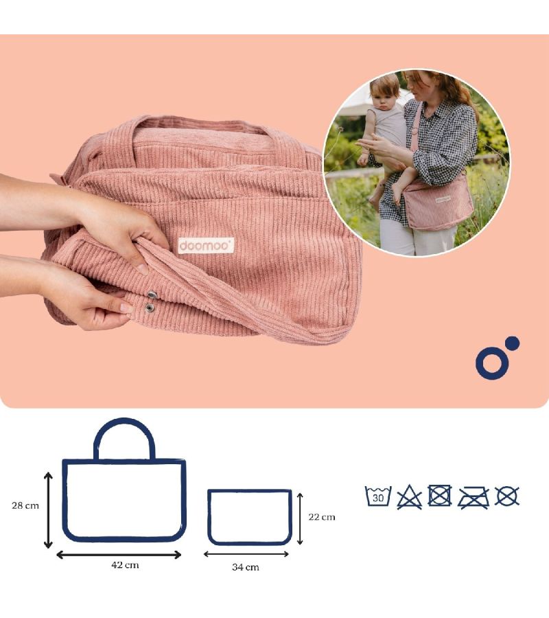 DOOMOO FLUFFY DIAPER BAG PINK - ΤΣΑΝΤΑ ΑΛΛΑΞΙΕΡΑ DMFY03
