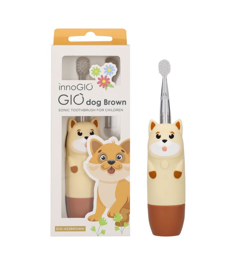 INNOGIO SONIC ΠΑΙΔΙΚΗ ΗΛΕΚΤΡΙΚΗ ΟΔΟΝΤΟΒΟΥΡΤΣΑ GIO DOG BROWN