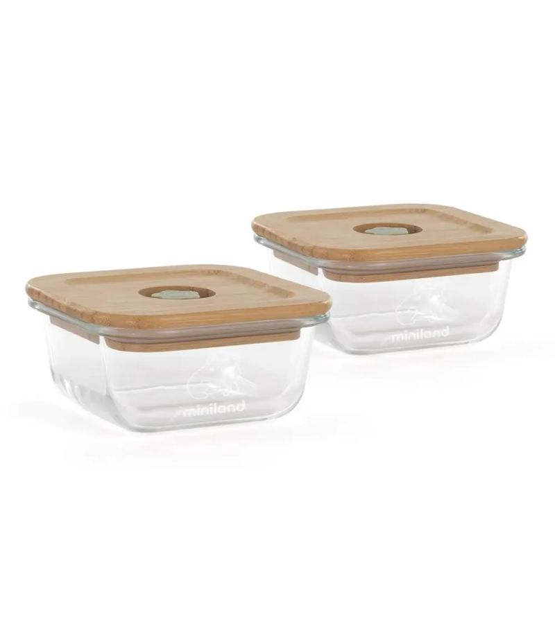 MINILAND ΣΕΤ 2 ΔΟΧΕΙΩΝ 210 ML ECO SQUARE FROG ML89545