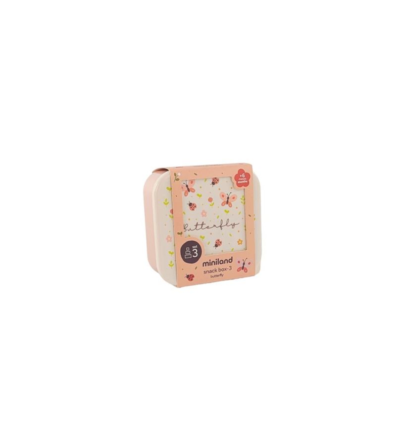 MINILAND ΠΑΙΔΙΚΟ ΣΕΤ ΔΟΧΕΙΩΝ SNACKBOX-3 BUTTERFLY ML89712