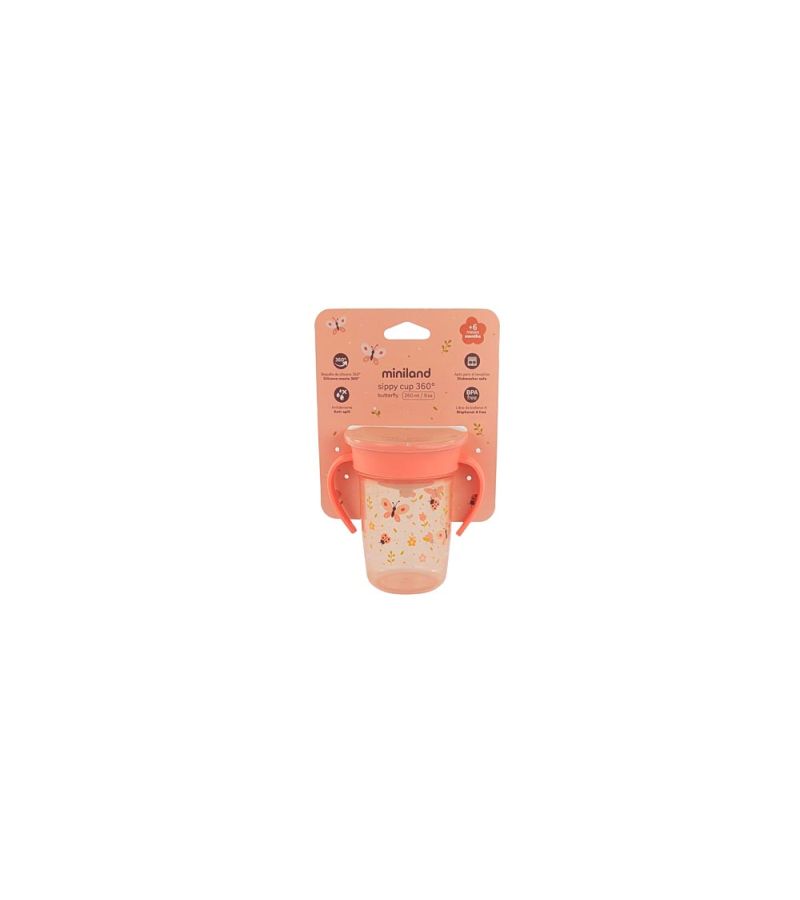 MINILAND ΠΑΙΔΙΚΟ ΕΚΠΑΙΔΕΥΤΙΚΟ ΠΟΤΗΡΙ 360° BUTTERFLY 270 ml ML89716
