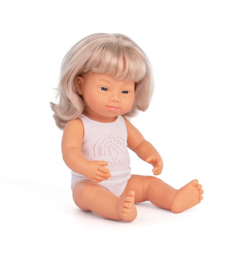 MINILAND Caucasian Girl Down Sydrome 38cm Με Εσώρουχα ME31264