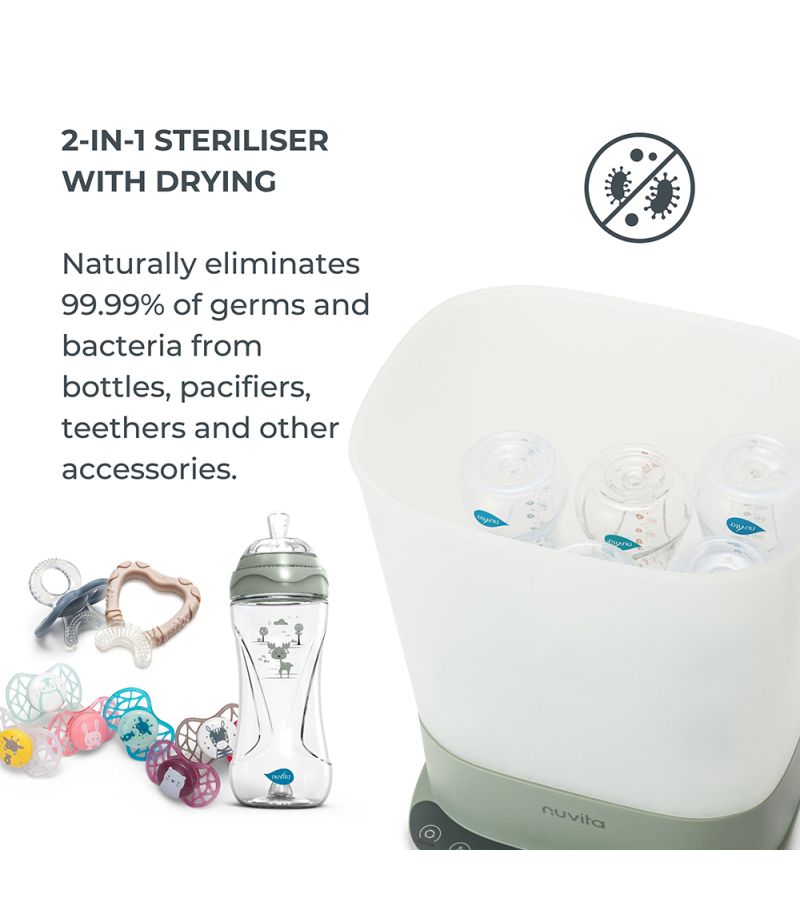 NUVITA SteriDry Digital Αποστειρωτής ατμού κ Στεγνωτήρας μπιμπερό NU-ALST1088