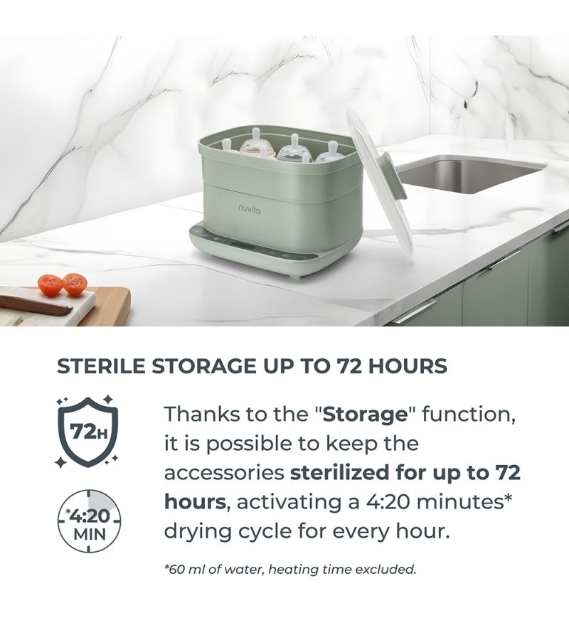 NUVITA SteriDry Digital Αποστειρωτής ατμού κ Στεγνωτήρας μπιμπερό NU-ALST1088