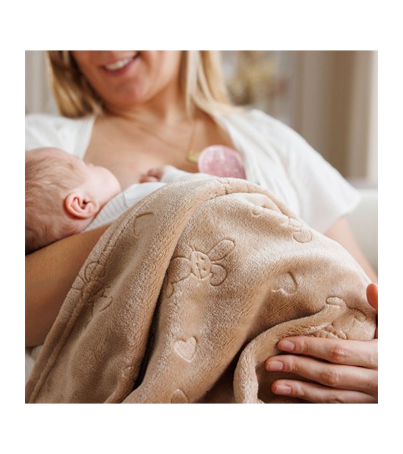 Βρεφική κουβέρτα BABYONO 75x100cm με λούτρινο κουνελάκι αγκαλιάς Καφέ BN1567/02