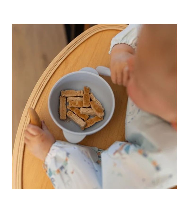 Μπολάκι σιλικόνης BABYONO με λαβές, καπάκι & βάση με βεντούζα - Μπλε BN1662/01