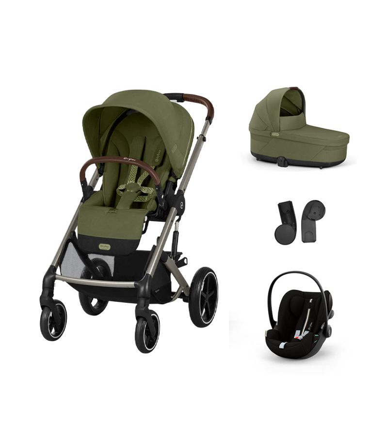 CYBEX Πολυκαρότσι 3in1 Balios S Lux TPE Moss Green με κάθισμα Cloud G i-size Plus Moon Black