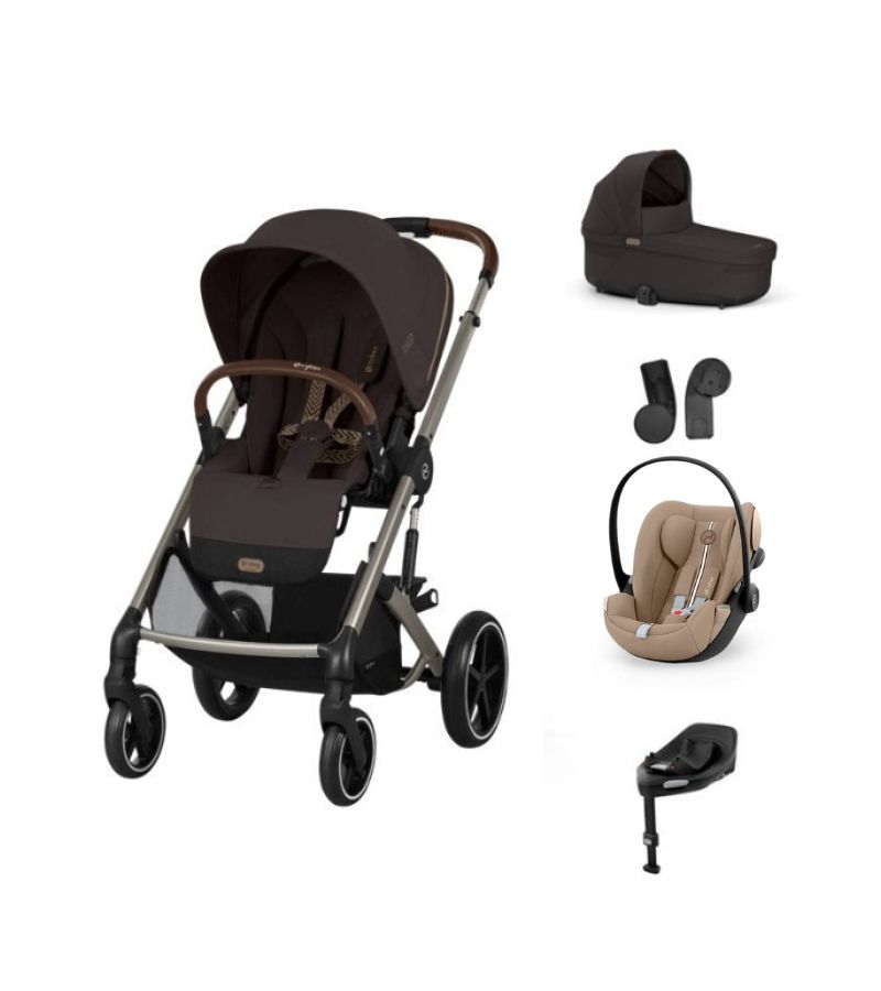 CYBEX Πολυκαρότσι 3in1 Balios S Lux Taupe Frame Chocolate Brown με κάθισμα Cloud G i-size Plus Almond Beige με Βάση Isofix Base G