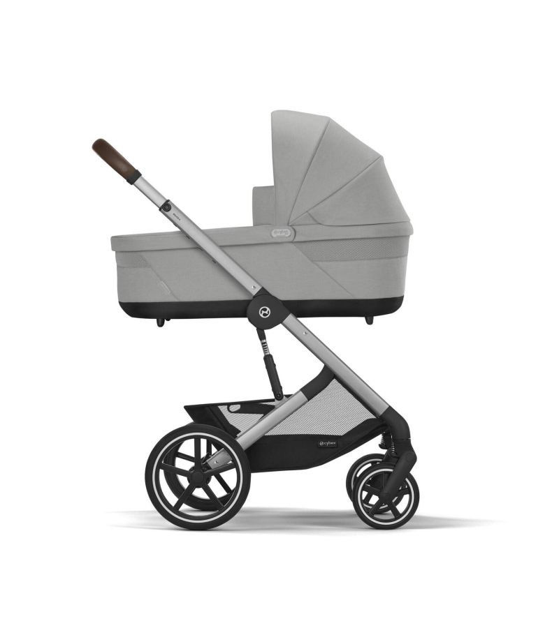 CYBEX Πολυκαρότσι 3in1 Balios S Lux Silver Frame Stone Grey με κάθισμα Cloud G i-size Plus Stone Grey με Βάση Isofix Base G