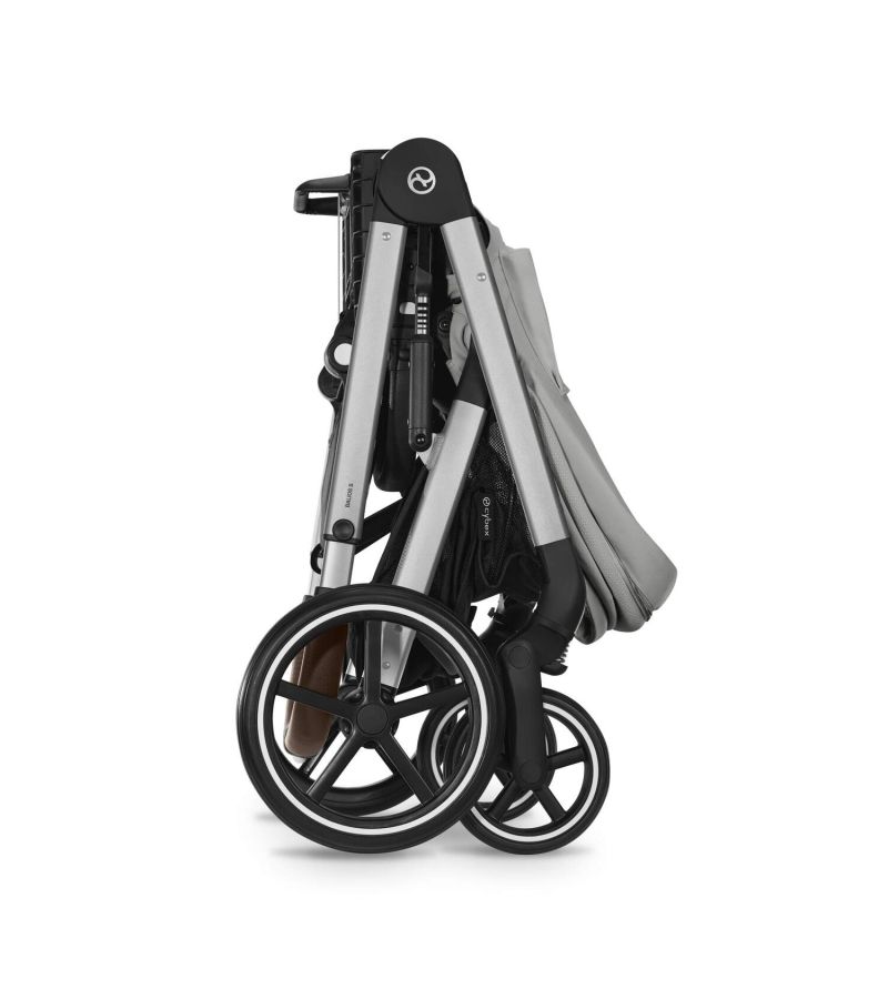 CYBEX Πολυκαρότσι 3in1 Balios S Lux Silver Frame Stone Grey με κάθισμα Cloud G i-size Plus Stone Grey με Βάση Isofix Base G