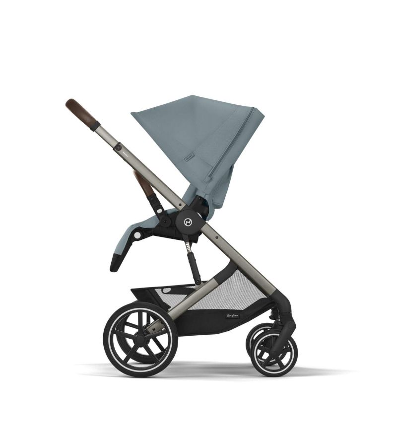 CYBEX Πολυκαρότσι 3in1 Balios S Lux Taupe Frame Stormy Blue με κάθισμα Cloud G i-size Plus Stormy Blue με Βάση Isofix Base G