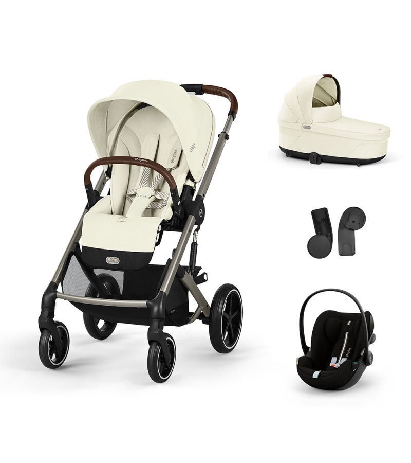 CYBEX Πολυκαρότσι 3in1 Balios S Lux  TPE Seashell Beige με κάθισμα Cloud G i-size Plus Moon Black