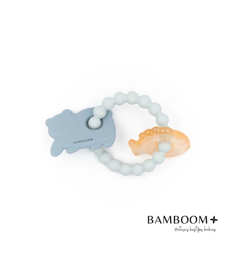 BAMBOOM Μασητικός Κρίκος Οδοντοφυίας Σιλικόνης Bear and Fish Ocean Blue 919-200