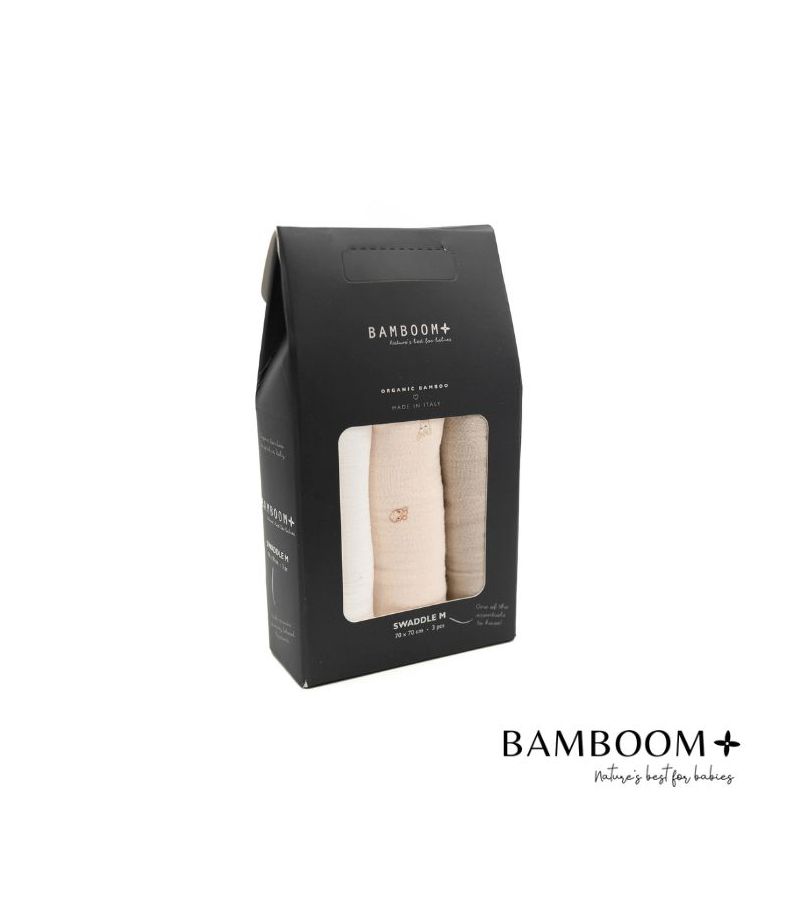 Μουσελίνες 3τμχ από οργανικό μπαμπού BAMBOOM Animal Friends 70x70cm 263-236