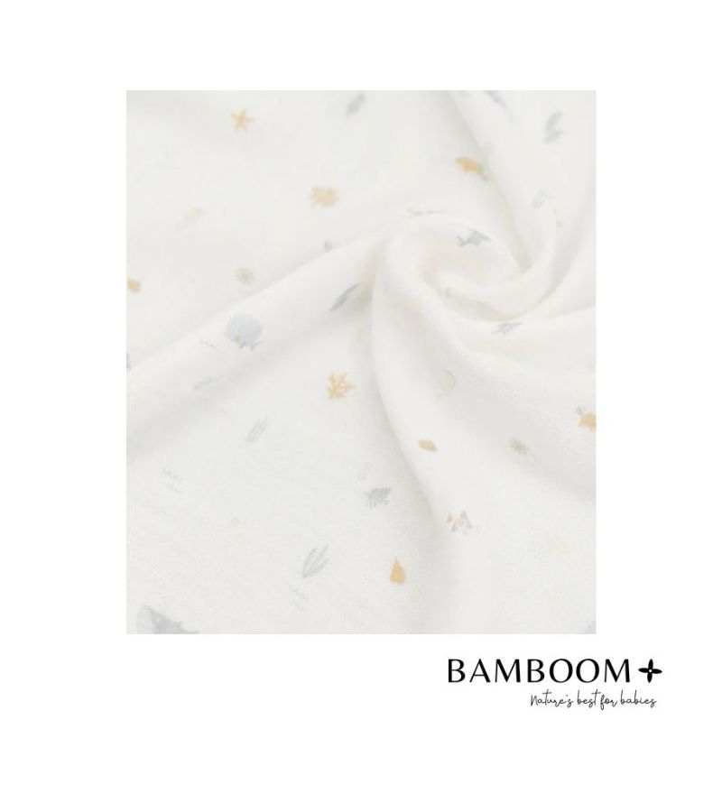 Μουσελίνα από οργανικό μπαμπού BAMBOOM Print Sealife 120x120cm 932-236