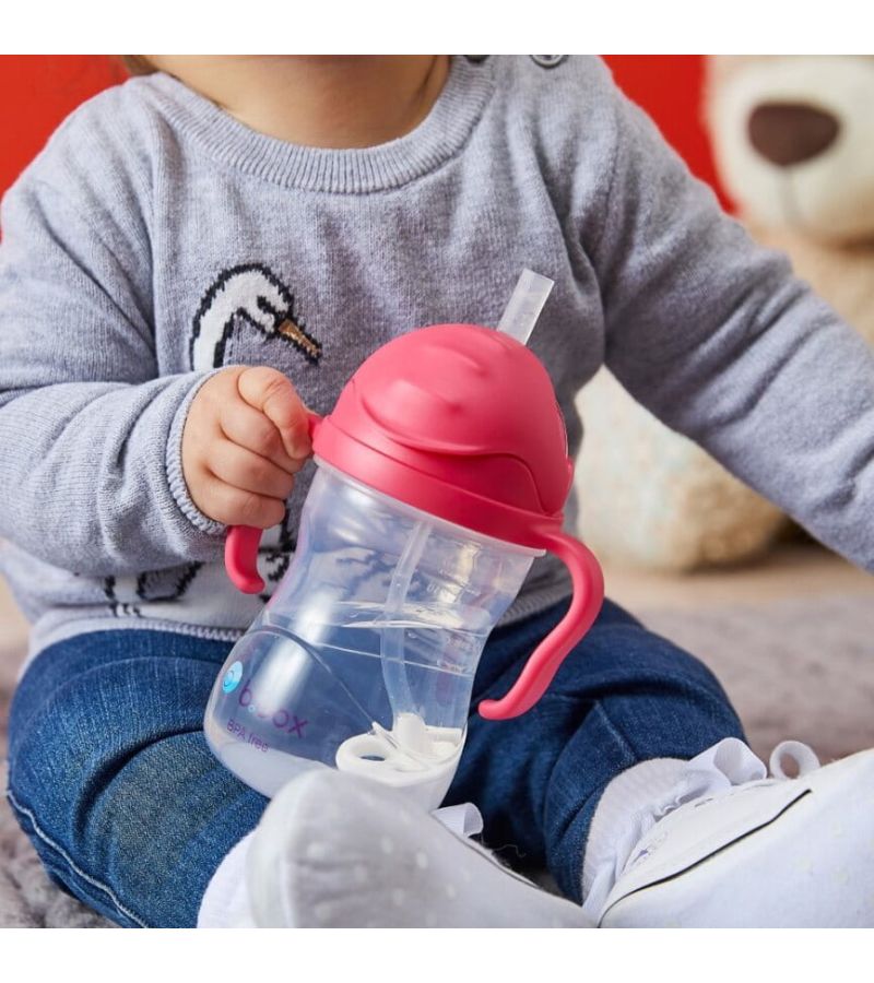 Εκπαιδευτικό ποτηράκι 240ml με καλαμάκι με βαρίδι 6m+ BBOX​ Pink Pomegranate BB511