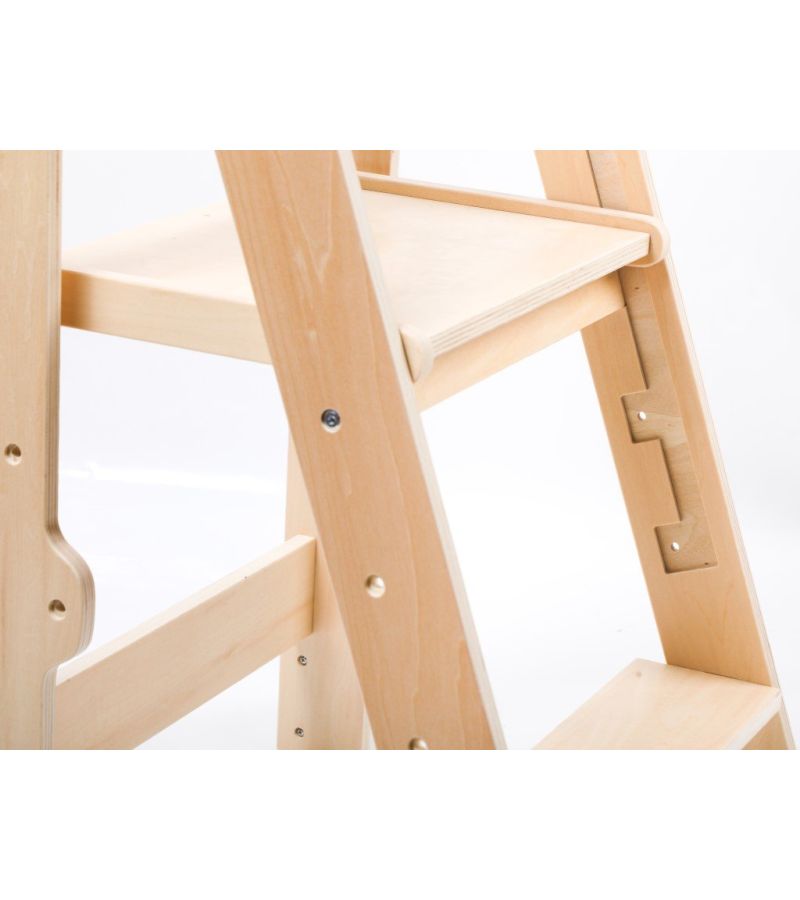 Eli Neli Montessori Πτυσσόμενος Ξύλινος Πύργος Εκμάθησης 2 σε 1 με Μαυροπίνακα 90cm