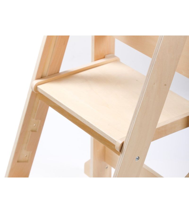 Eli Neli Montessori Πτυσσόμενος Ξύλινος Πύργος Εκμάθησης 2 σε 1 με Μαυροπίνακα 90cm