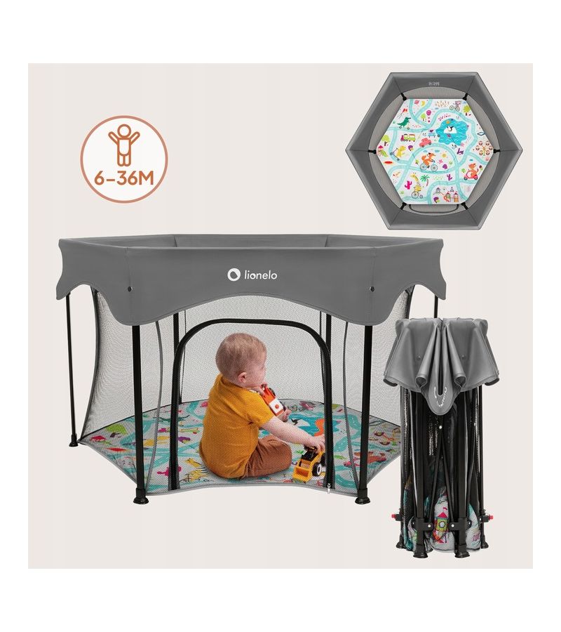 Lionelo Roel Πάρκο 135X135 Gray Multicolour