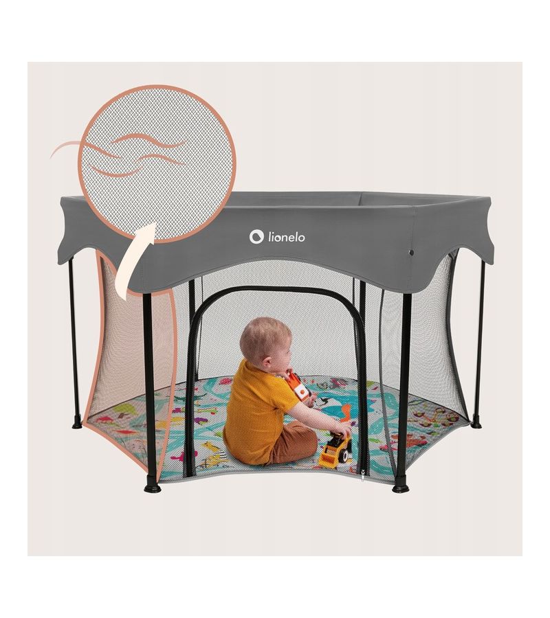 Lionelo Roel Πάρκο 135X135 Gray Multicolour