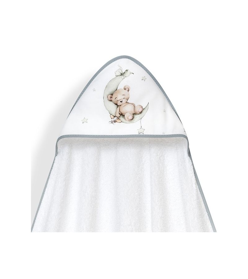 Interbaby Bear Μπουρνούζι Κάπα & Καπέλο Μπάνιου White-Green