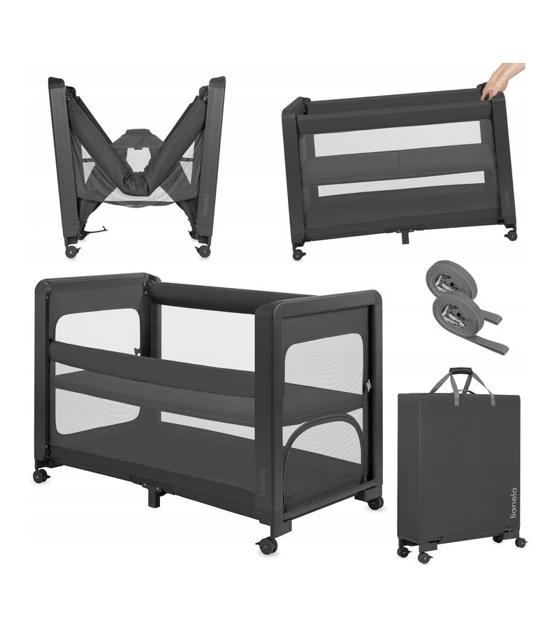 Lionelo Patty – Παιδικό λίκνο & παρκοκρέβατο 5-σε-1 Gray Graphite