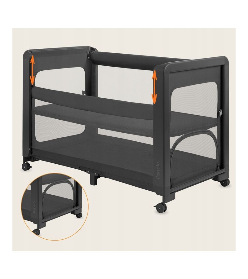 Lionelo Patty – Παιδικό λίκνο & παρκοκρέβατο 5-σε-1 Gray Graphite