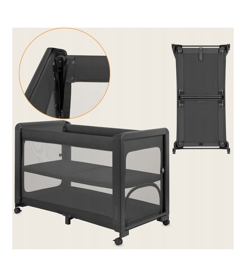 Lionelo Patty – Παιδικό λίκνο & παρκοκρέβατο 5-σε-1 Gray Graphite