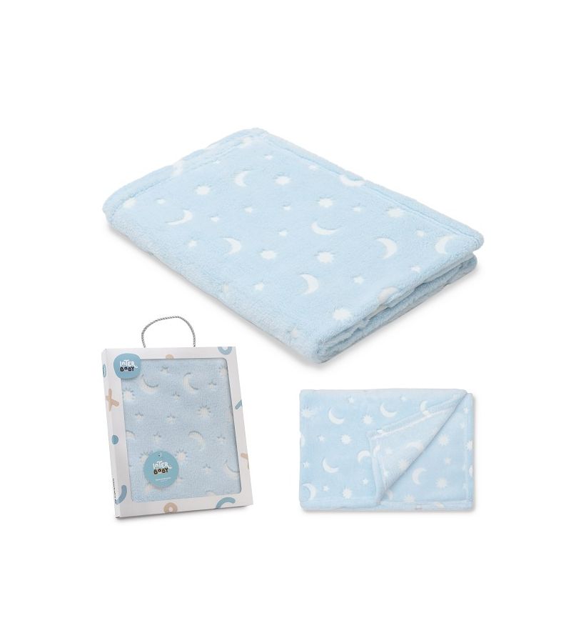 Interbaby Κουβέρτα Αγκαλιάς 80X110 Stars Blue
