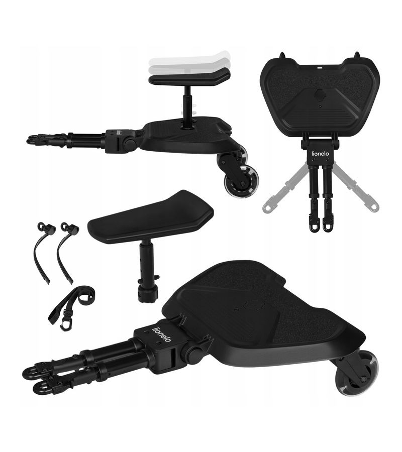 Lionelo Buggy Board Σκαλάκι Καροτσιού Με Κάθισμα Black Onyx