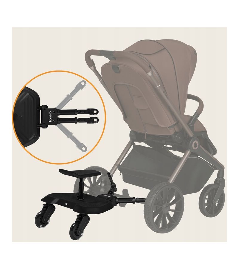 Lionelo Buggy Board Σκαλάκι Καροτσιού Με Κάθισμα Black Onyx