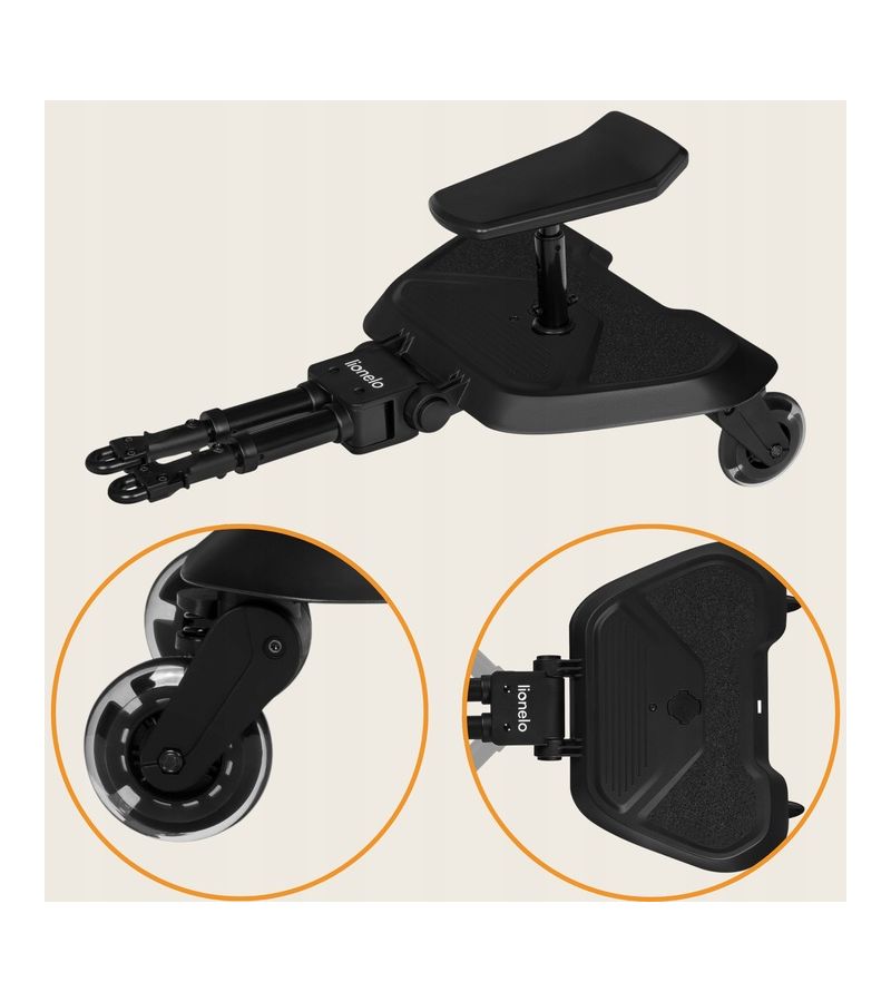Lionelo Buggy Board Σκαλάκι Καροτσιού Με Κάθισμα Black Onyx