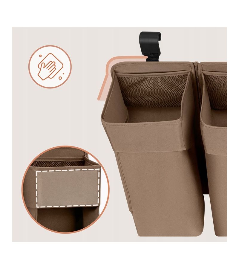 Lionelo Sidepocket Large Κρεμαστός Οργανωτής για κούνια/παρκοκρέβατο Beige