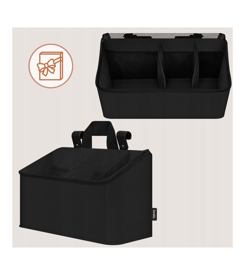 Lionelo Sidepocket Medium Κρεμαστός Οργανωτής για κούνια/παρκοκρέβατο Black