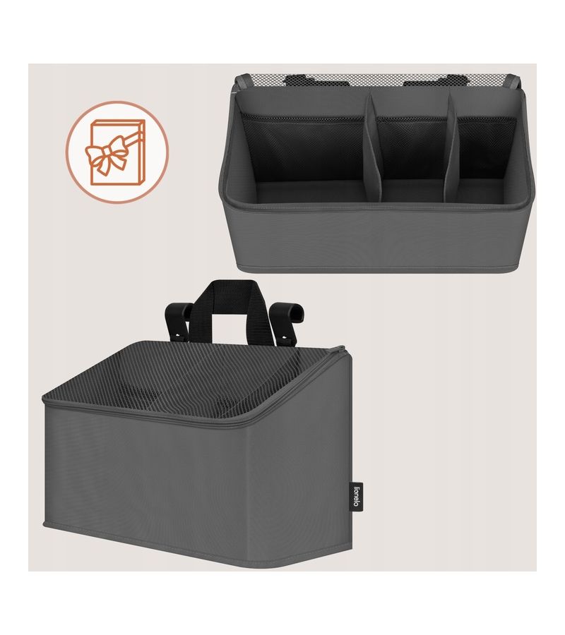 Lionelo Sidepocket Medium Κρεμαστός Οργανωτής για κούνια/παρκοκρέβατο Gray