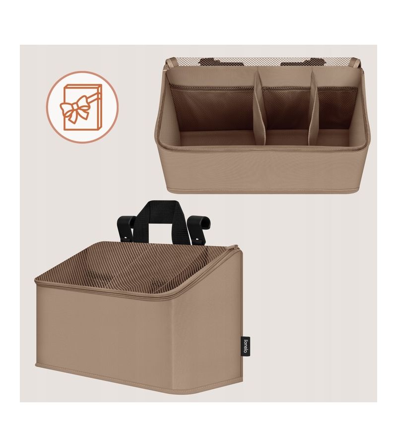 Lionelo Sidepocket Medium Κρεμαστός Οργανωτής για κούνια/παρκοκρέβατο Beige