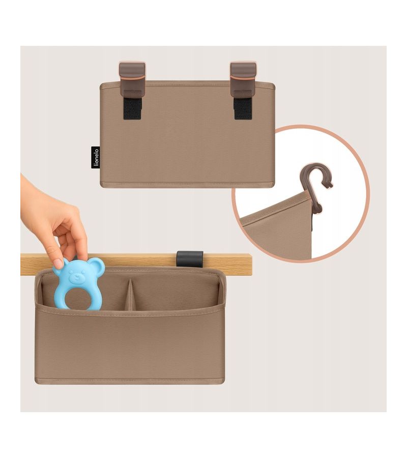 Lionelo Sidepocket Small Κρεμαστός Οργανωτής για κούνια/παρκοκρέβατο Beige