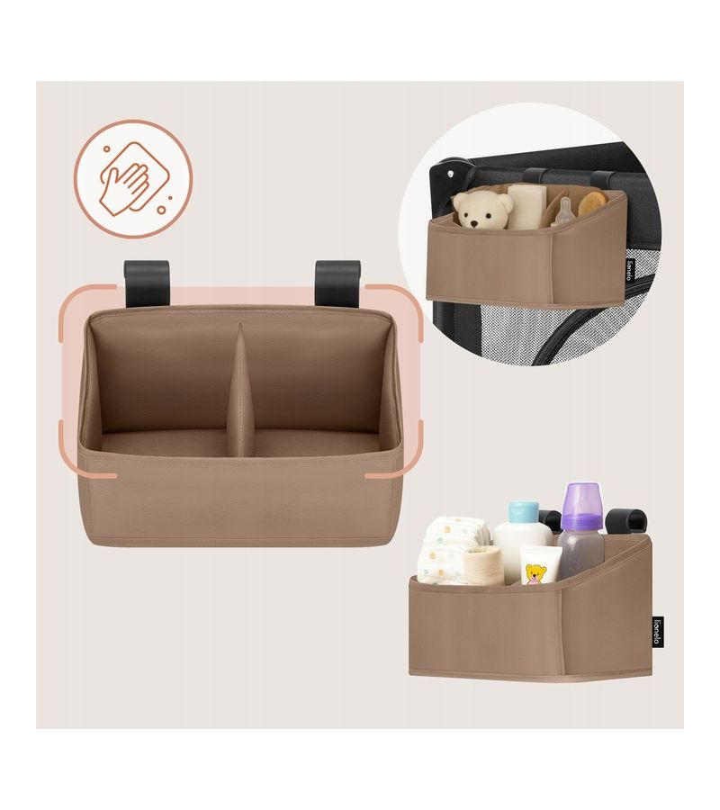 Lionelo Sidepocket Small Κρεμαστός Οργανωτής για κούνια/παρκοκρέβατο Beige