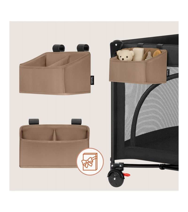 Lionelo Sidepocket Small Κρεμαστός Οργανωτής για κούνια/παρκοκρέβατο Beige