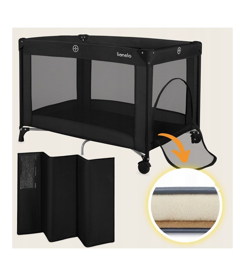 Lionelo Amelie Παρκοκρέβατο 1 Επιπέδoυ Black Carbon