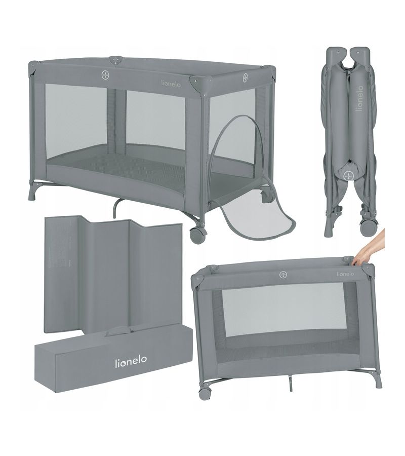 Lionelo Amelie Παρκοκρέβατο 1 Επιπέδoυ Gray Concrete