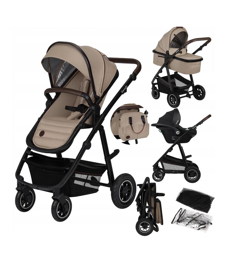 Lionelo Amber Καρότσι Βρεφικό έως 22kg 3 σε 1 Beige Sand