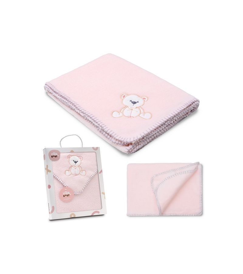 Interbaby Κουβέρτα Αγκαλιάς 80X110 Bear Pink