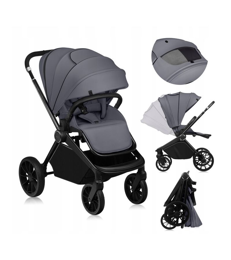Lionelo Mika Plus Καρότσι Βρεφικό με Αναστροφή έως 22 kg Gray Stone