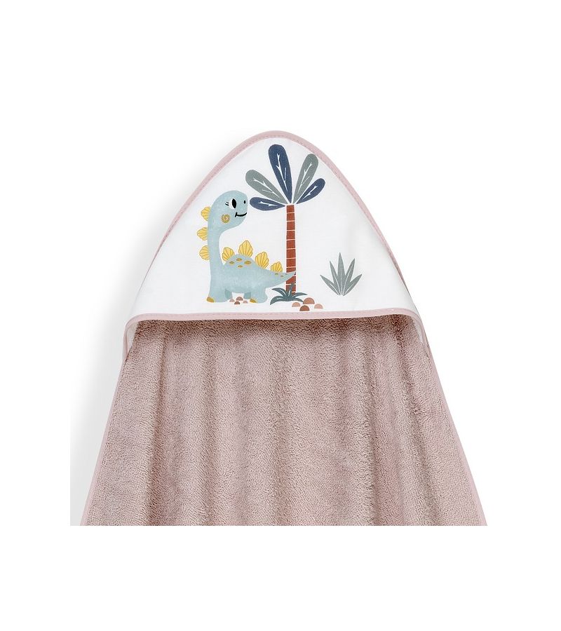 Interbaby Dino Μπουρνούζι Κάπα & Καπέλο Μπάνιου Dark Pink