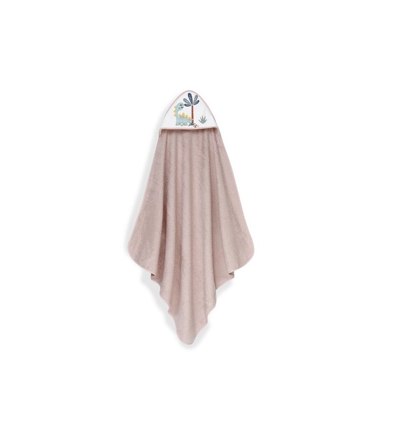 Interbaby Dino Μπουρνούζι Κάπα & Καπέλο Μπάνιου Dark Pink