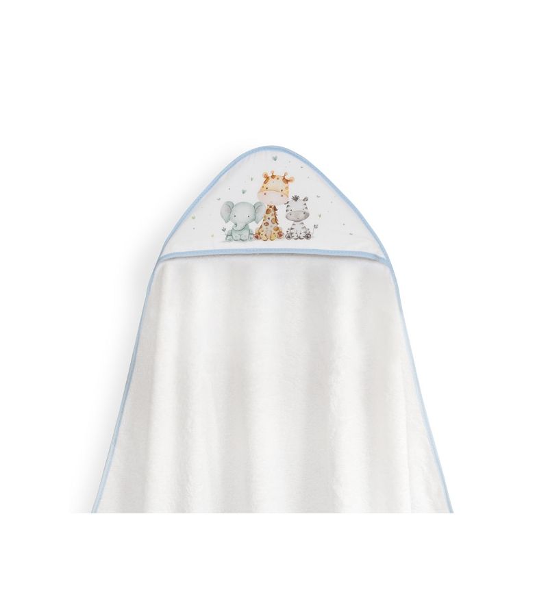 Interbaby Jirafa Elefante Μπουρνούζι Κάπα & Σαλιάρα White-Blue