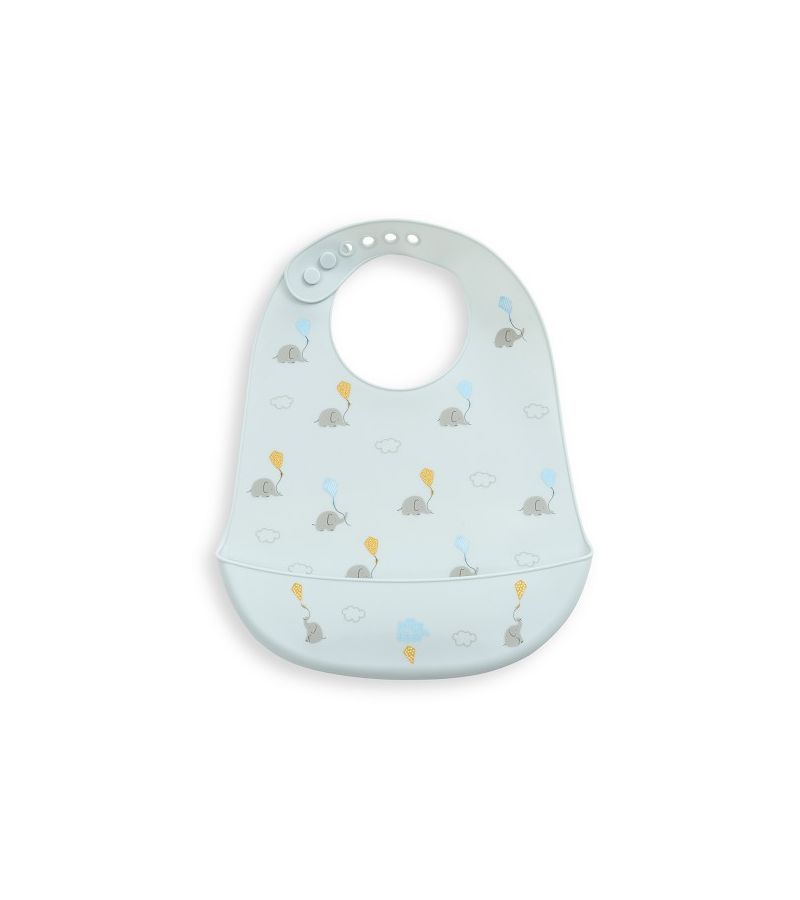 Interbaby Σαλιάρα Σιλικόνης Elefantes Blue