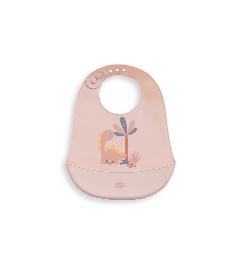 Interbaby Σαλιάρα Σιλικόνης Dino Pink